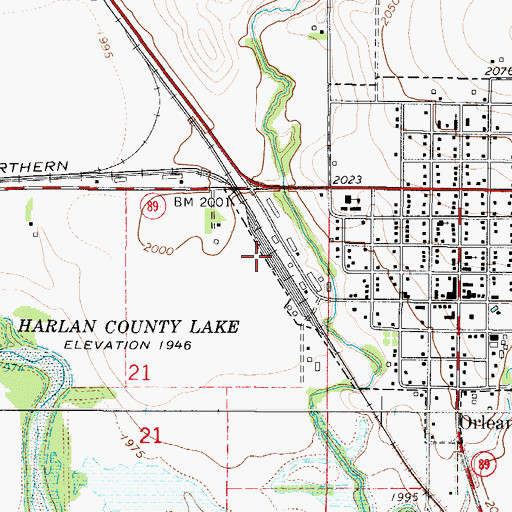 Topographic Map of Orleans, NE