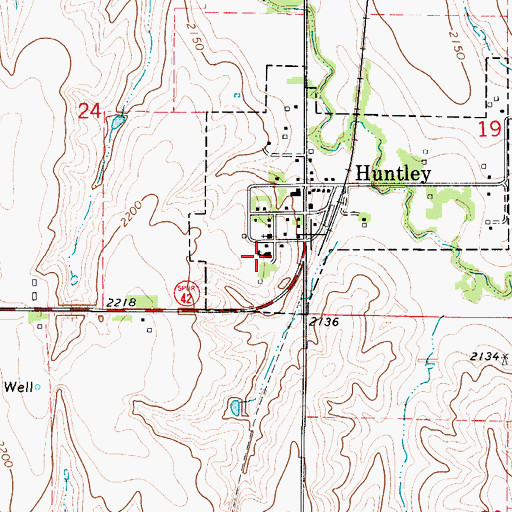 Topographic Map of Huntley School (historical), NE