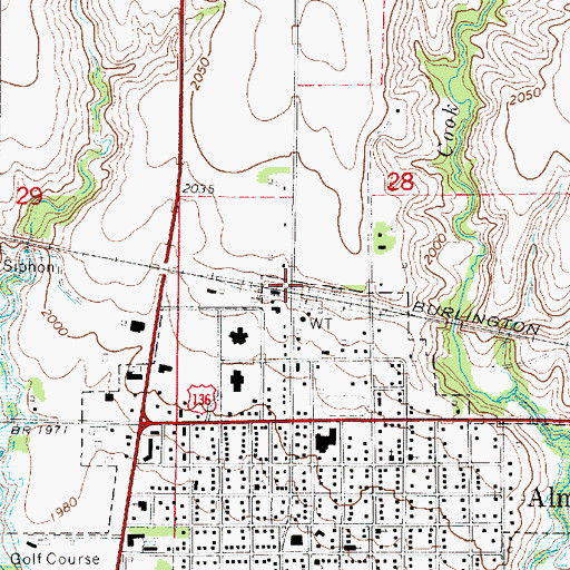 Topographic Map of Alma, NE