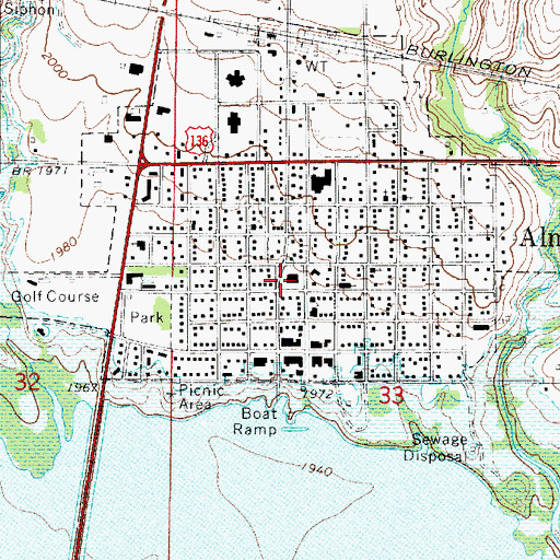 Topographic Map of Harlan County Court House, NE