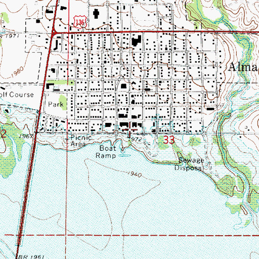 Topographic Map of Alma Dental Clinic, NE