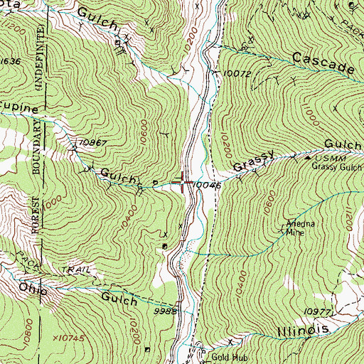Topographic Map of Porcupine Gulch, CO