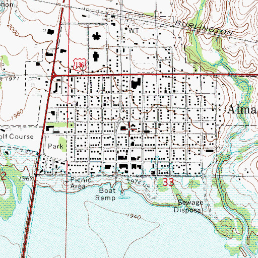 Topographic Map of United Methodist Church, NE