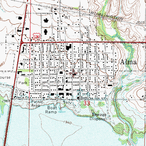 Topographic Map of First Christian Church, NE