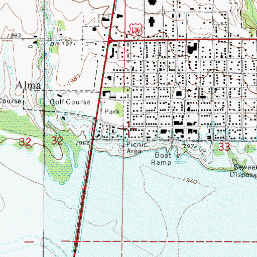 Topographic Map of Alma Evangelical Free Church, NE