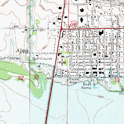 Topographic Map of Alma City Park, NE