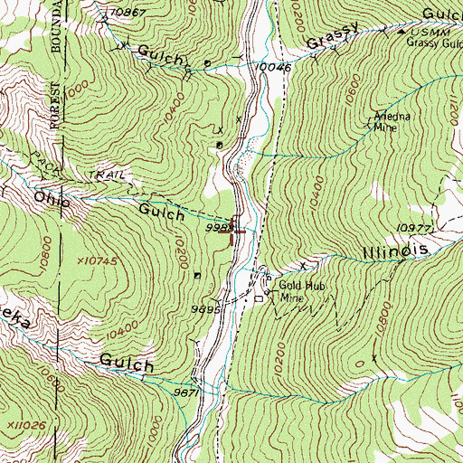 Topographic Map of Ohio Gulch, CO