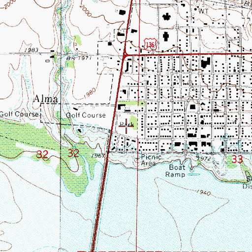 Topographic Map of City of Alma Trailer Park, NE
