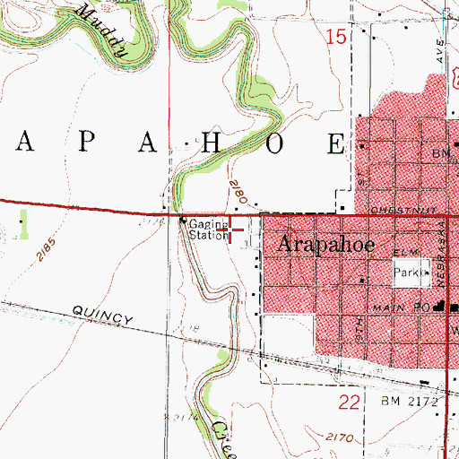 Topographic Map of Township of Arapahoe, NE