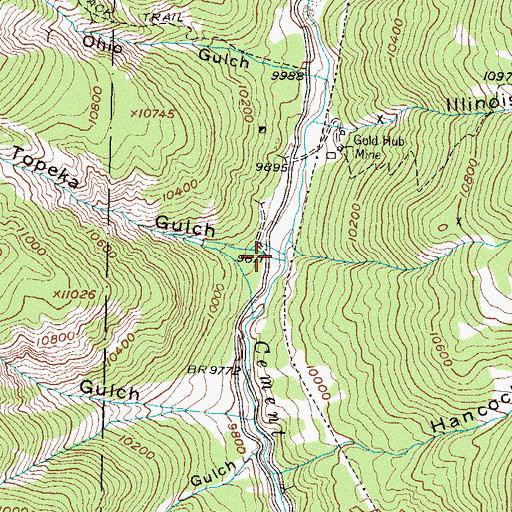 Topographic Map of Topeka Gulch, CO