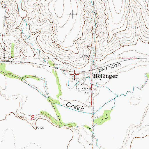 Topographic Map of Hollinger Post Office (historical), NE