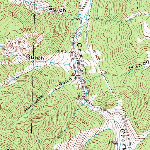 Topographic Map of Henrietta Gulch, CO