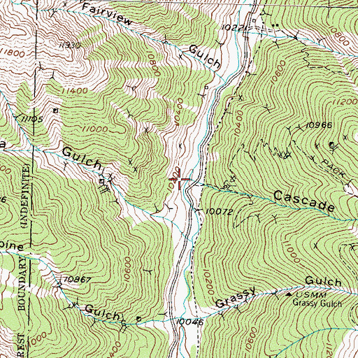 Topographic Map of Cascade Gulch, CO
