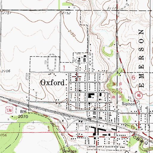 Topographic Map of First Baptist Church, NE