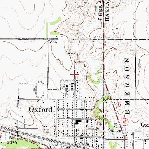 Topographic Map of Oxford Evangelical Free Church, NE