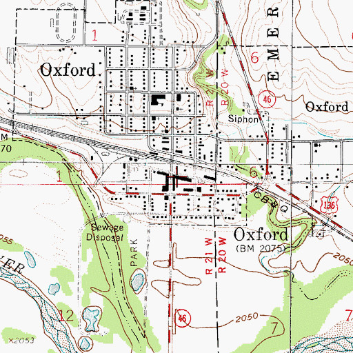 Topographic Map of Oxford Post Office, NE