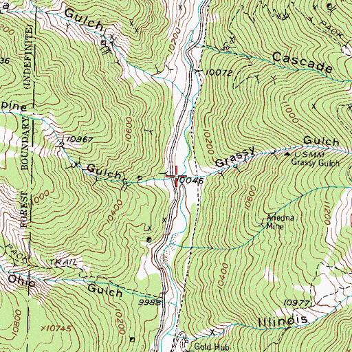 Topographic Map of Grassy Gulch, CO