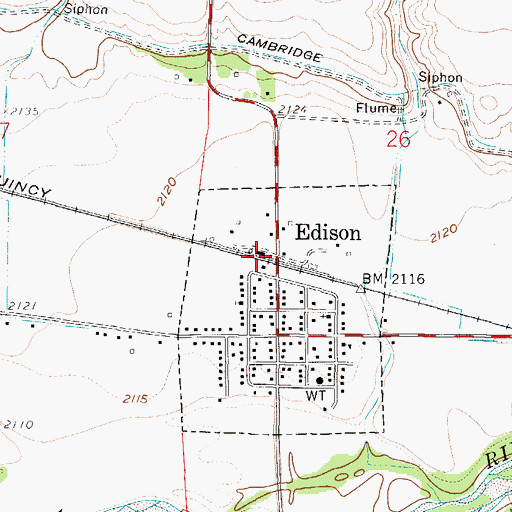 Topographic Map of Edison, NE