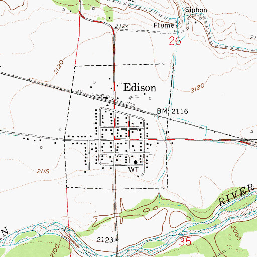 Topographic Map of Edison Post Office, NE