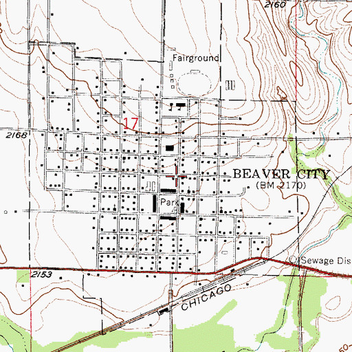 Topographic Map of First Christian Church, NE