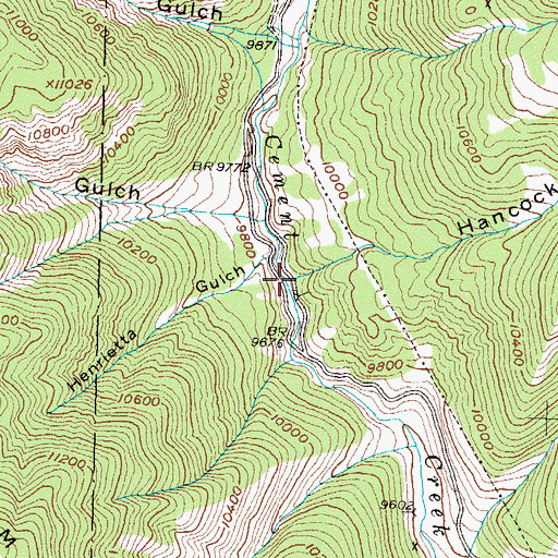 Topographic Map of Hancock Gulch, CO
