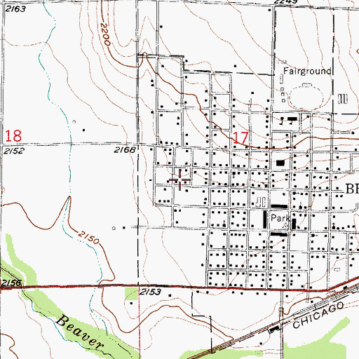 Topographic Map of Wesleyan Evangelical Church, NE