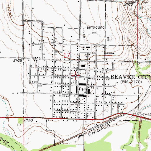 Topographic Map of First Presbyterian Church, NE