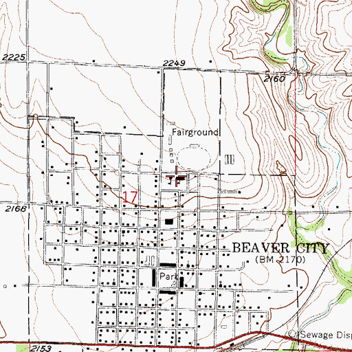 Topographic Map of Southern Valley Eleventary at Beaver City, NE
