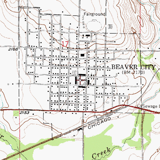 Topographic Map of Westside Park Campground, NE