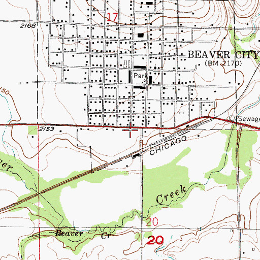 Topographic Map of Beaver City Medical Clinic, NE