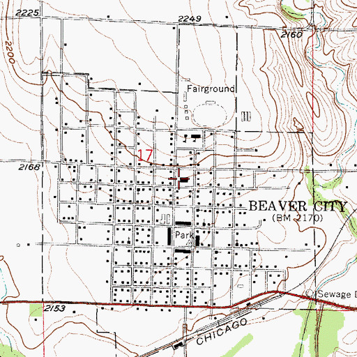 Topographic Map of Furnas County Sheriff's Office, NE