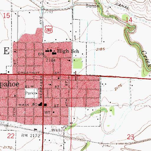 Topographic Map of Shady Rest Camp Motel Campground, NE