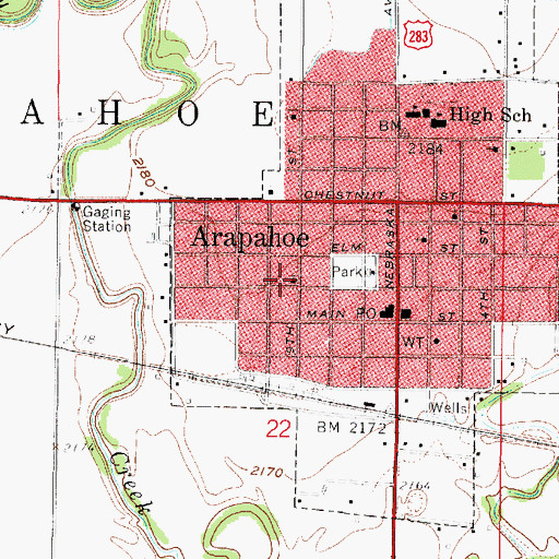 Topographic Map of Christian Church of Christ, NE