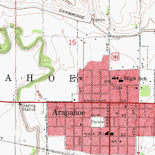 Topographic Map of Trinity Lutheran Church, NE