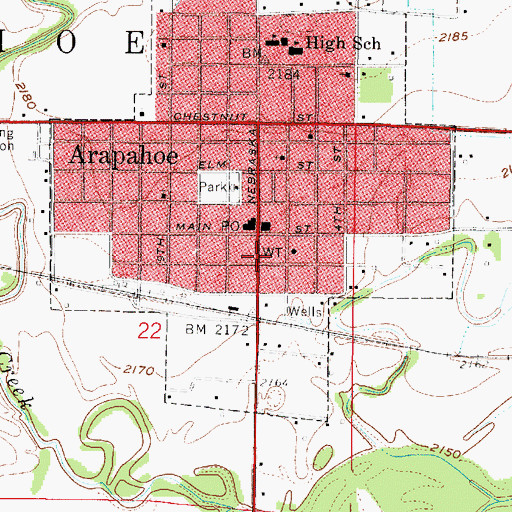 Topographic Map of Arapahoe Medical Clinic, NE