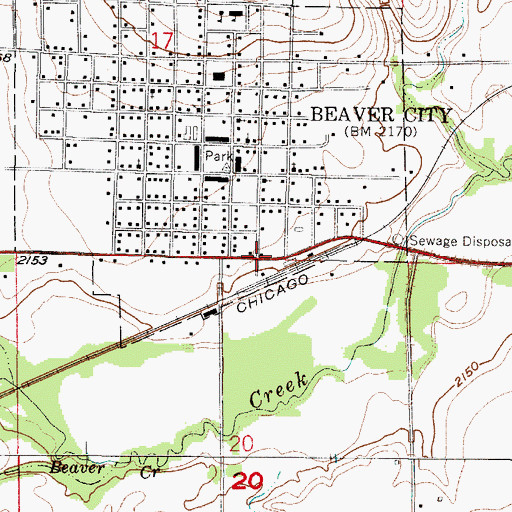 Topographic Map of Nebraskas Flying Doctor Historical Marker, NE