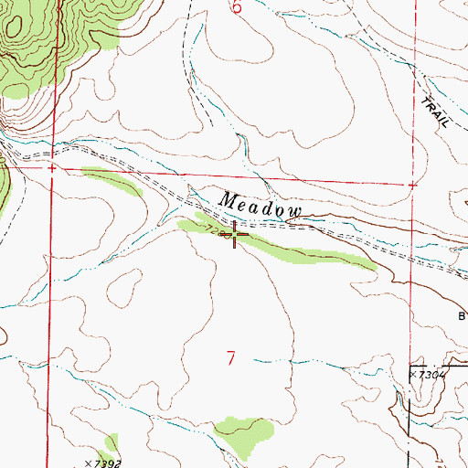 Topographic Map of Meadow Creek Bench, NV