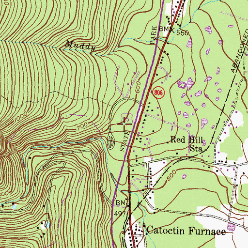 Topographic Map of Manor Visitor Center, MD