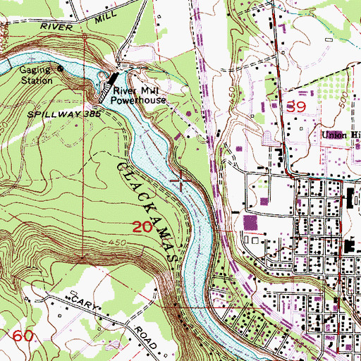 Topographic Map of Mount Hood National Forest Clackamas River Ranger District Estacada Ranger Station, OR