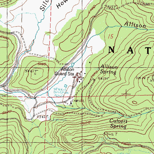 Topographic Map of Allison Ranger Station, OR