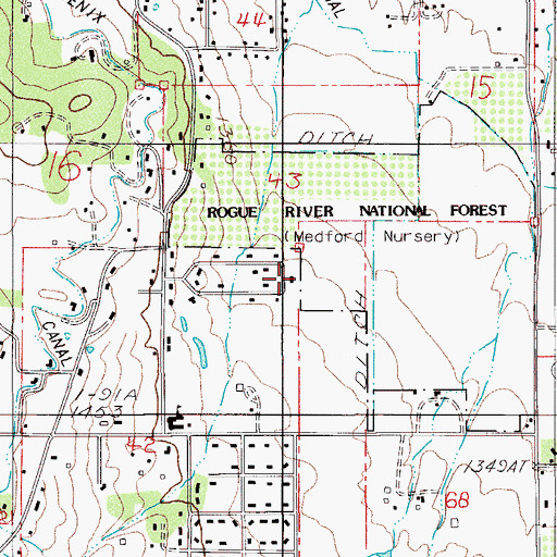 Topographic Map of J Herbert Stone Nursery, OR