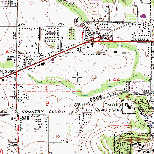 Topographic Map of Siuslaw National Forest Supervisor's Office, OR