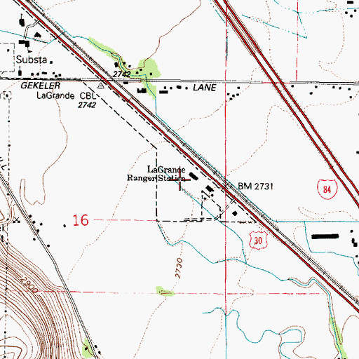 Topographic Map of La Grande Ranger Station, OR