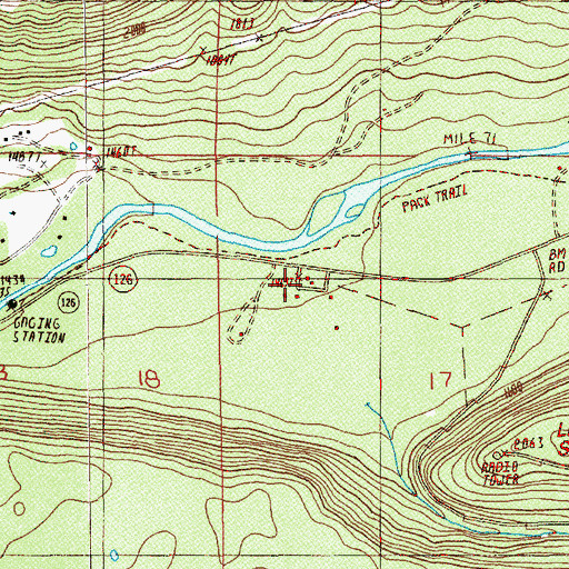 Topographic Map of Willamette National Forest McKenzie River Ranger District, OR