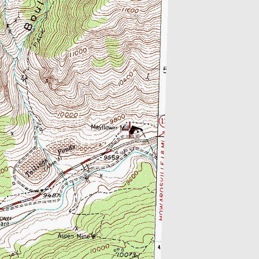 Topographic Map of Mayflower Mill, CO
