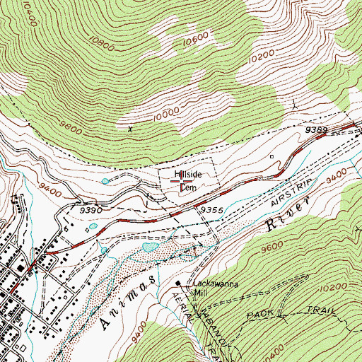 Topographic Map of Hillside Cemetery, CO