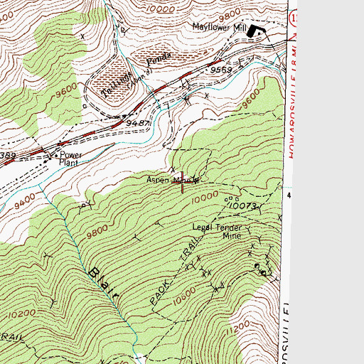 Topographic Map of Aspen Mine, CO