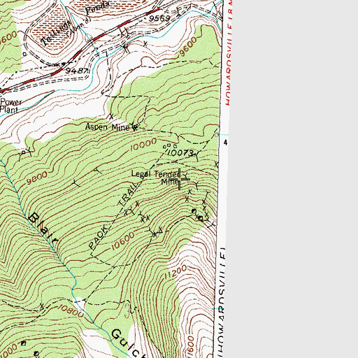 Topographic Map of Legal Tender Mine, CO