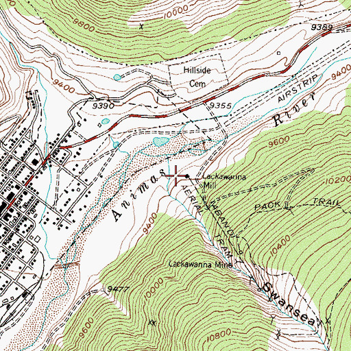 Topographic Map of Lackawanna Mill, CO