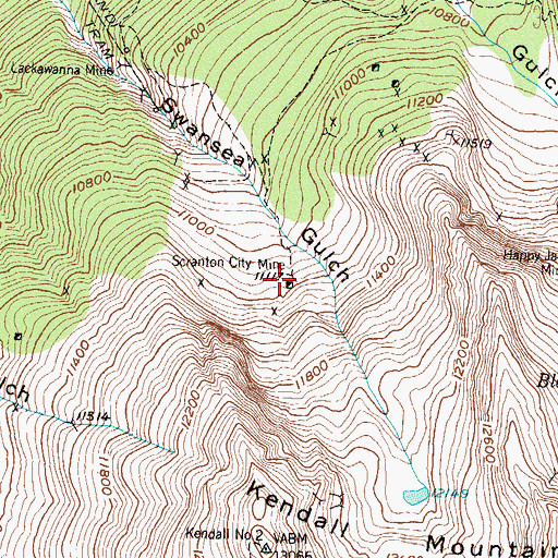 Topographic Map of Scranton City Mine, CO